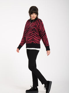 Zebra Sweater - WINE