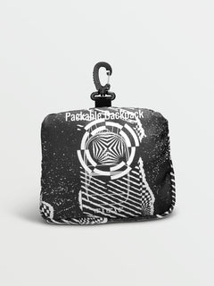 Packable Backpack - Black White
