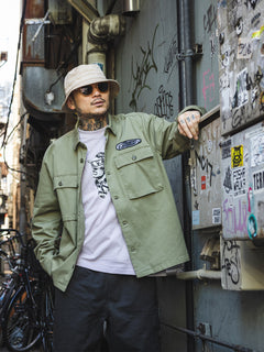 Tokyo True Pinned Workshirt Long Sleeve Shirt - Light Army