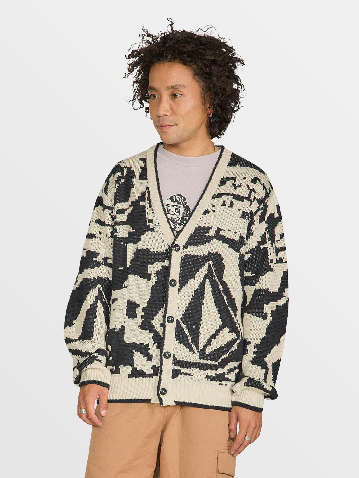 Tokyo True Collage Cardigan - Dirty White