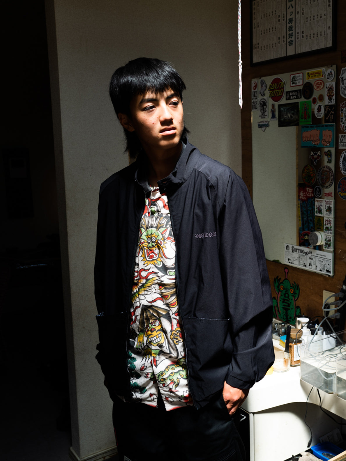 Tokyo True Featured Artist Yusuke Cuda Jacket - Black – Volcom Japan