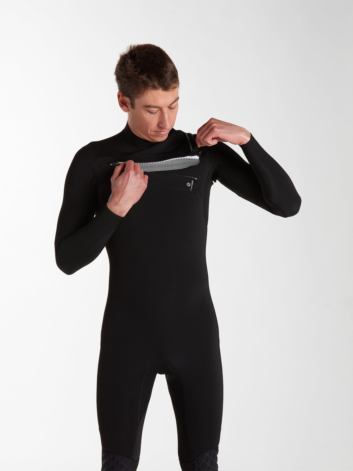 Mens Modulator 2/2mm Long Sleeve Chest Zip Fullsuit - Black 