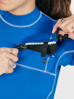 Womens Modulator 2mm Long Arm Chest Zip Wetsuit - Navy