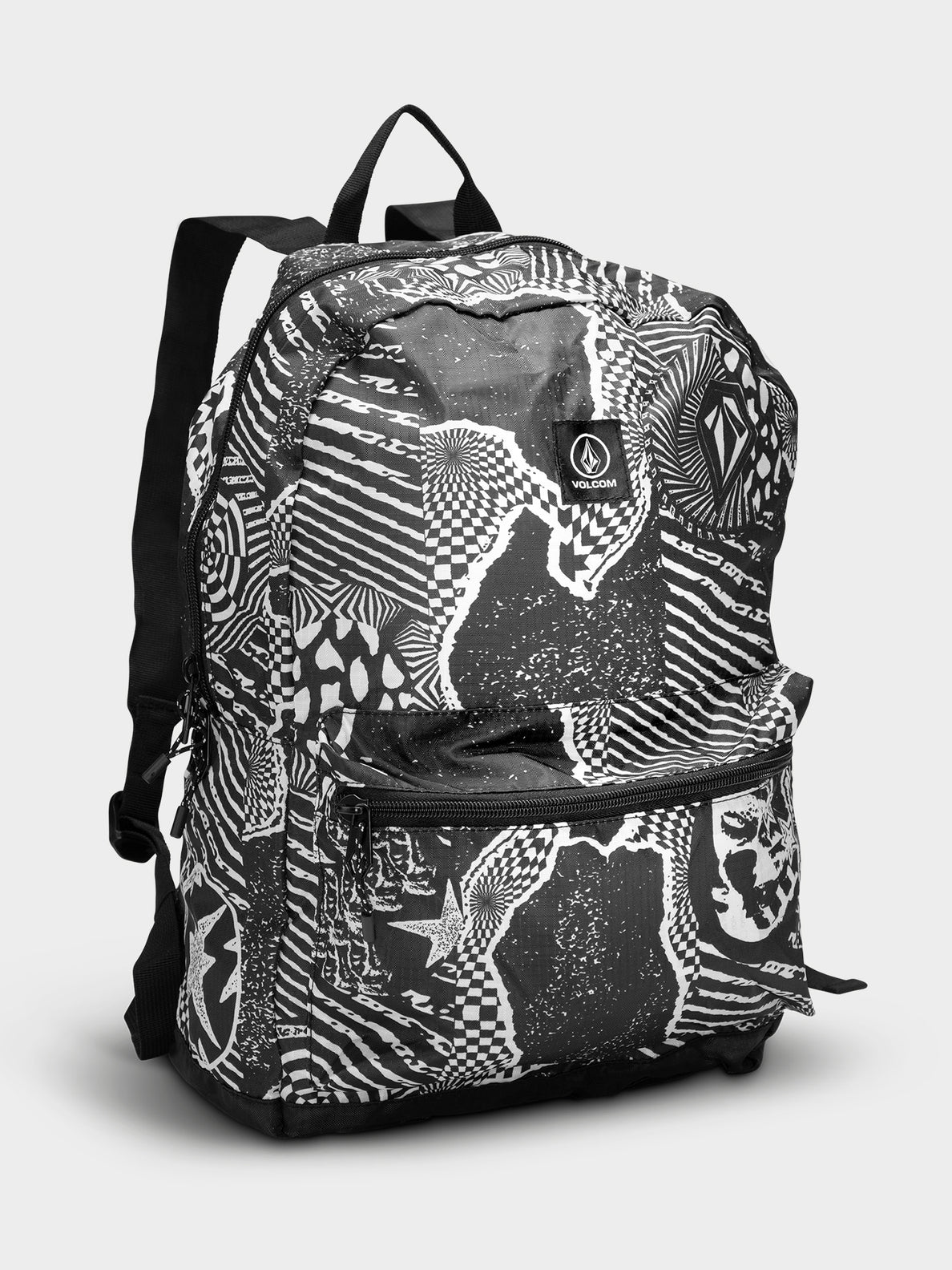 Packable Backpack - Black White