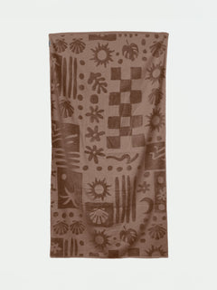 SCULPTED TERRY TOWEL - BROWN