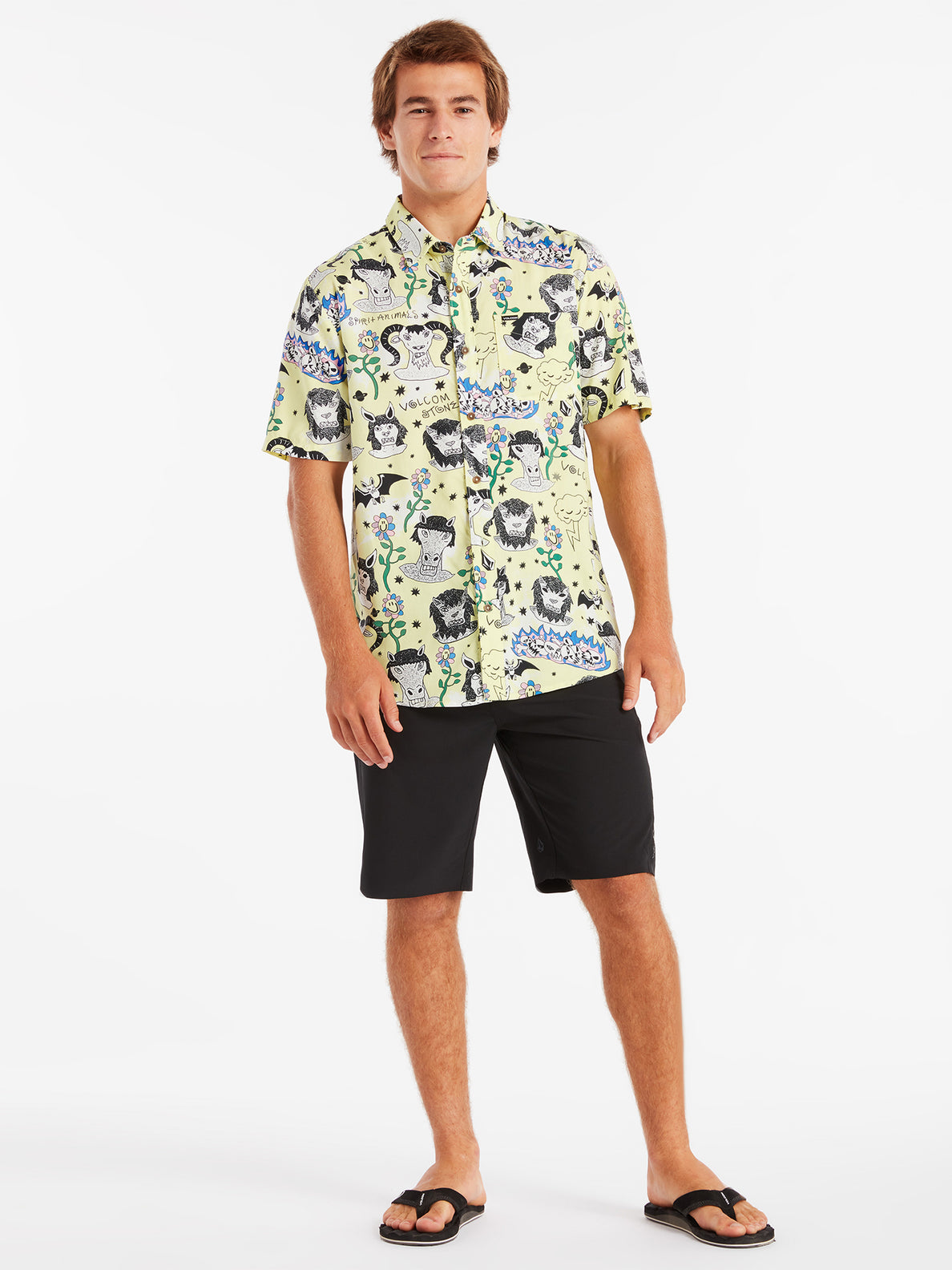 Surf Vitals Ozzy Woven Short Sleeve Shirt - Glimmer Yellow (A0422201_GLY) [09]