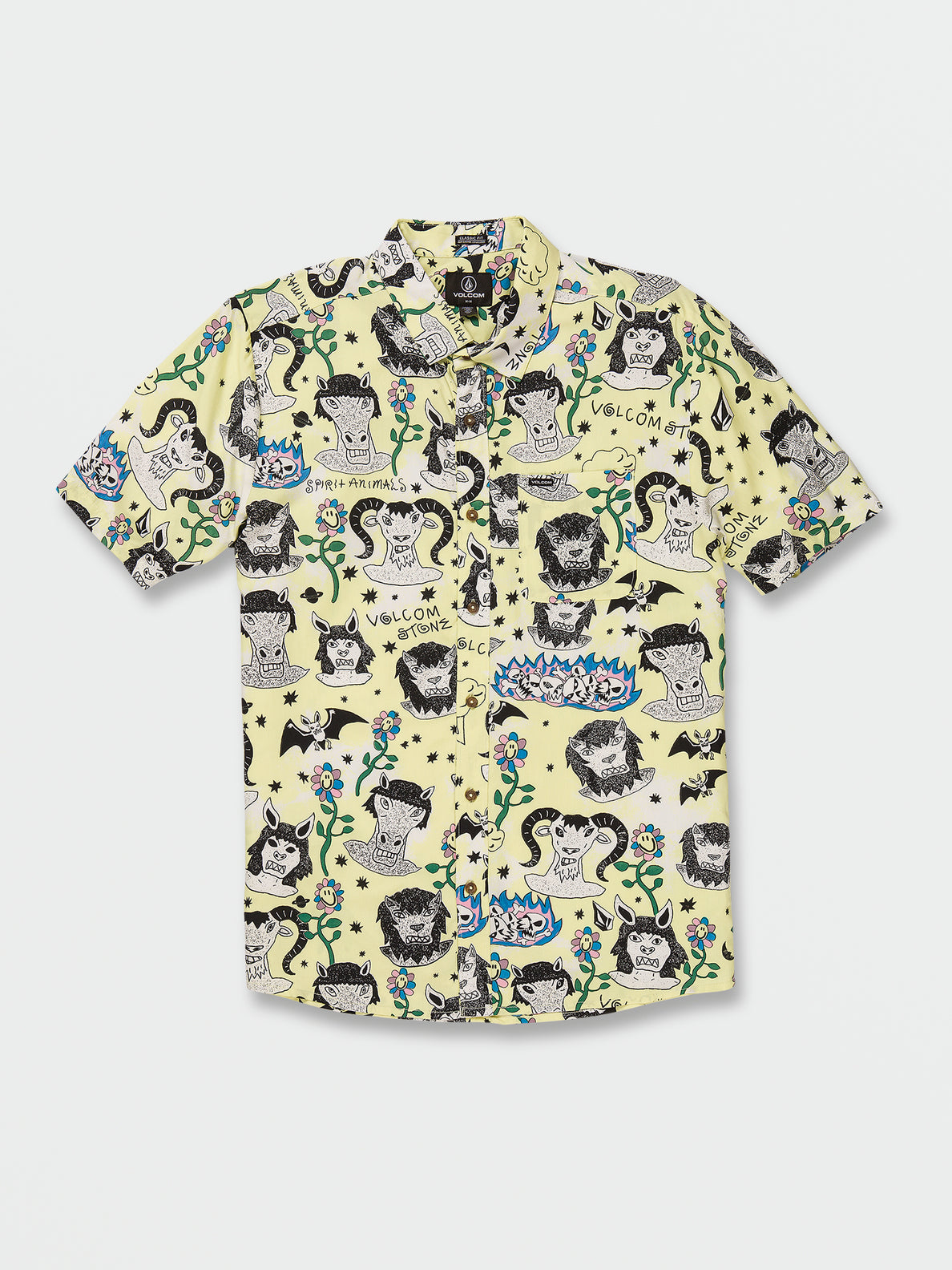 Surf Vitals Ozzy Woven Short Sleeve Shirt - Glimmer Yellow (A0422201_GLY) [F]