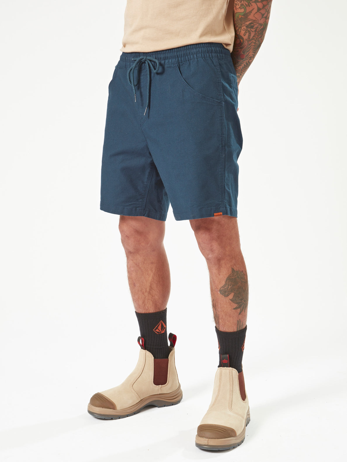 Volcom Workwear Caliper Elastic Waist Shorts - Navy