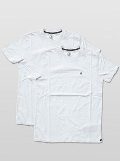 Solid Emb Short Sleeve 2Pack - White