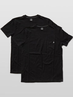 Solid Pkt Short Sleeve 2Pack - Black