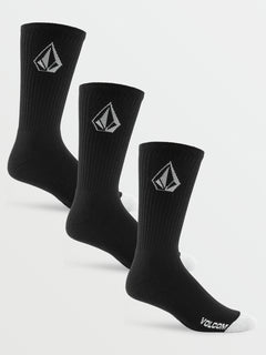 Full Stone Sock 3 Pack - Black (D6302004_BLK) [B]