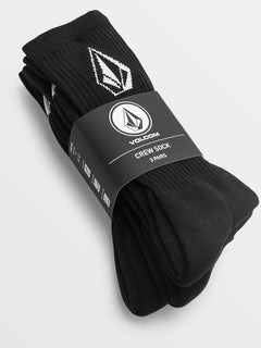 Full Stone Sock 3 Pack - Black (D6302004_BLK) [F]
