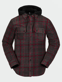 Mens Field Insulated Flannel Jacket - Black Plaid